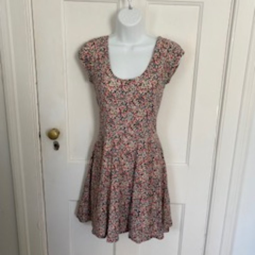 KIMCHI BLUE Scoop Neck & Back, Fit and Flare Mini Dress, Size S